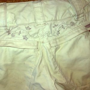 White columbine ski pants